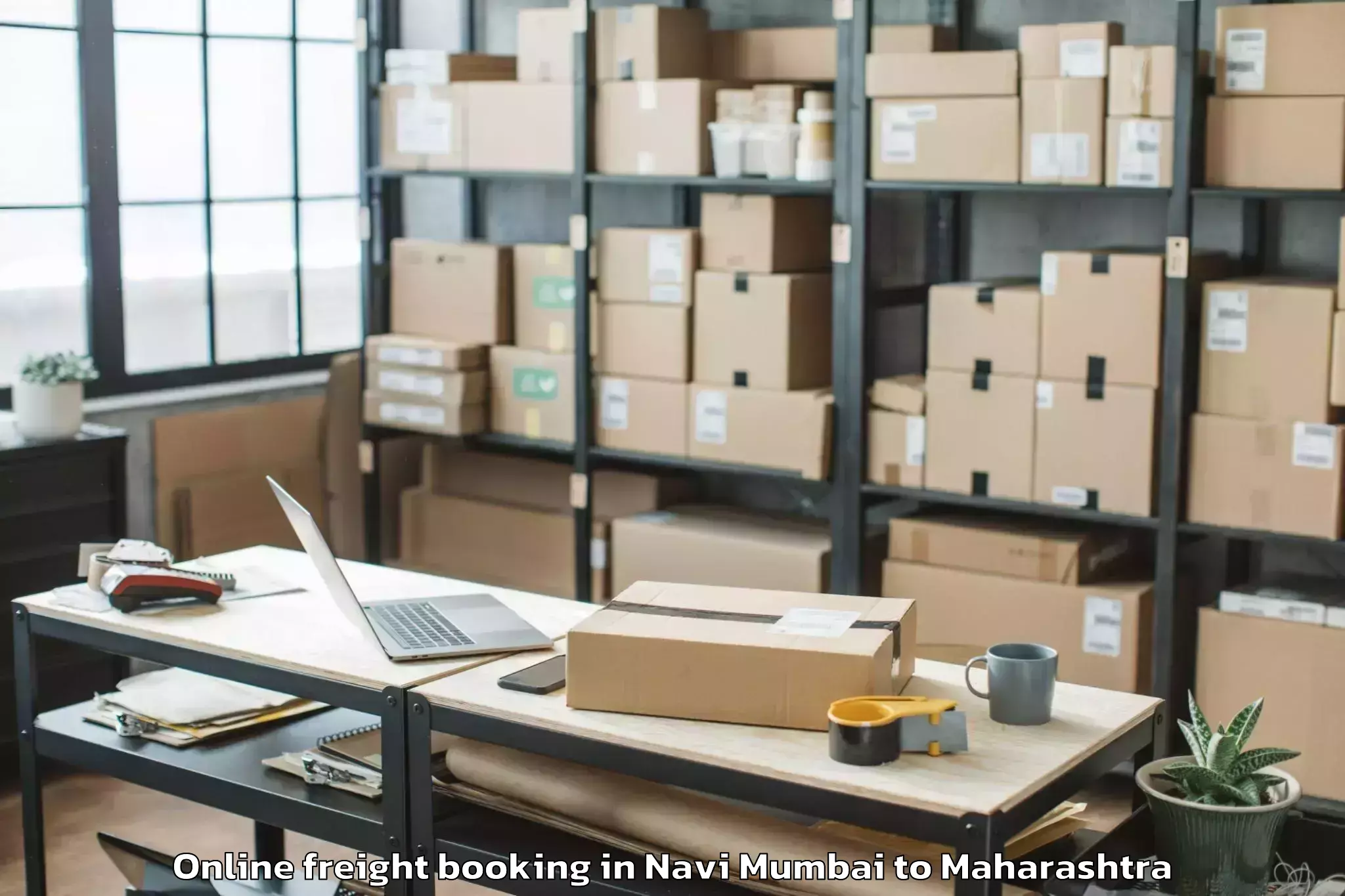 Top Navi Mumbai to Naigaon Khairgaon Online Freight Booking Available